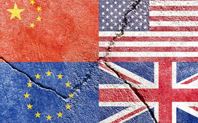 UK trade Export growth USA Europe China Flags Cracking 