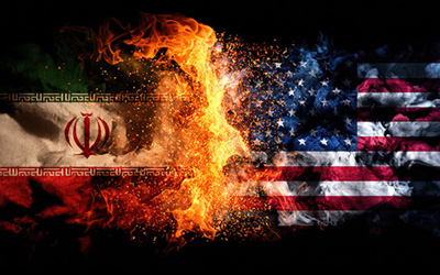 Middle East Conflict burning Flag